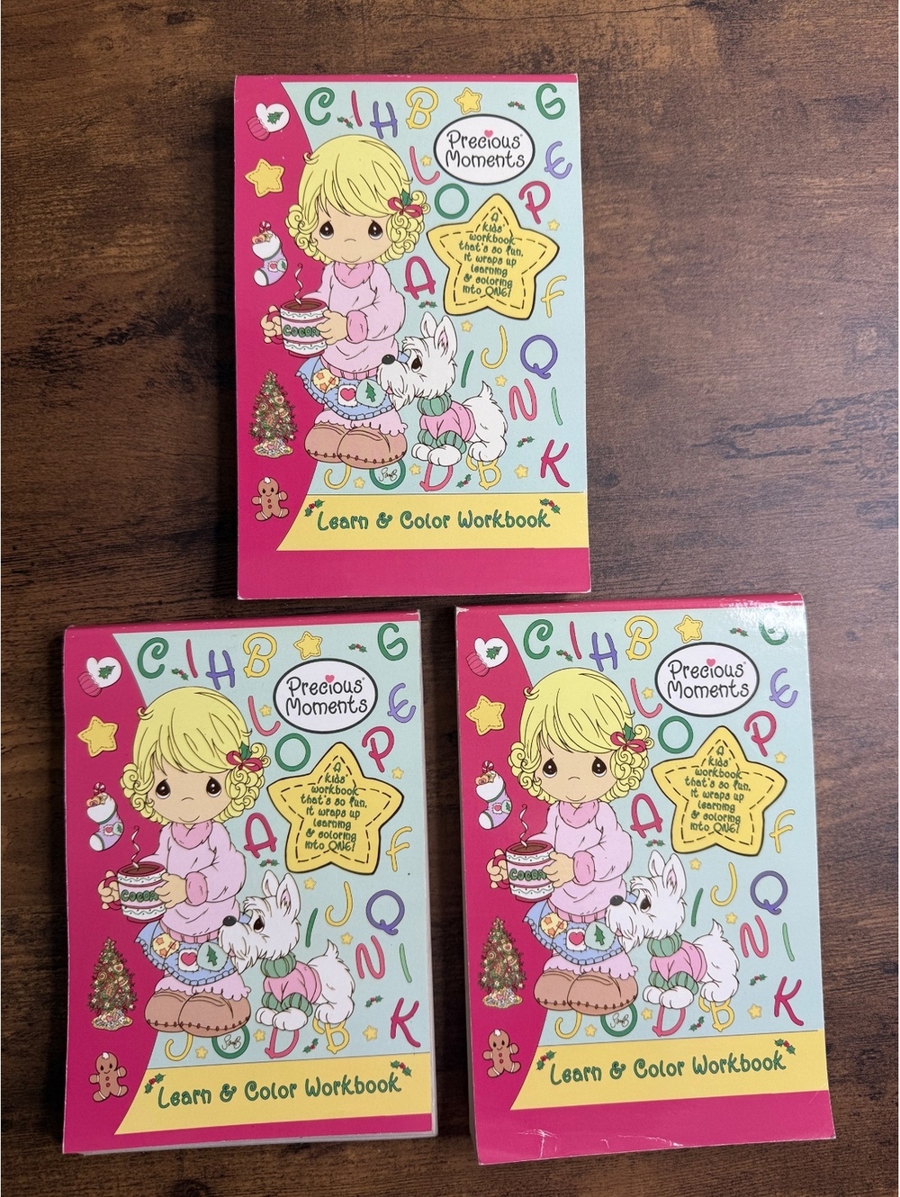 Lot of 3 Vintage Precious Moments Learn & Color Workbooks